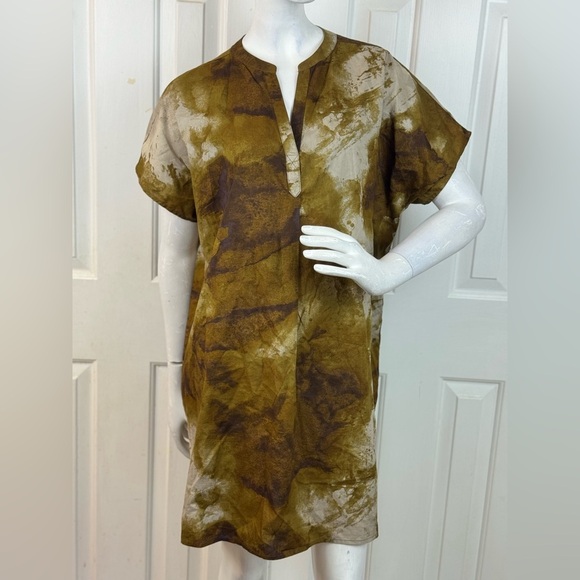 Grade & Gather Blue Gray Splatter Mini Dress S/M - Picture 1 of 16